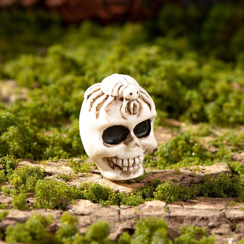 Halloween Harz Geister Schädel Grabstein Miniatur Figuren Puppenhaus Zubehör Halloween Hause Tisch Blumentopf Dekor