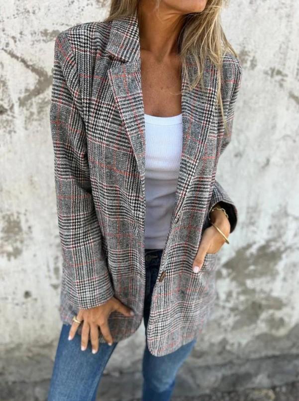 

Women s Casual Color Three-quarter Sleeve Pocket Shirt Jacket XL червоний