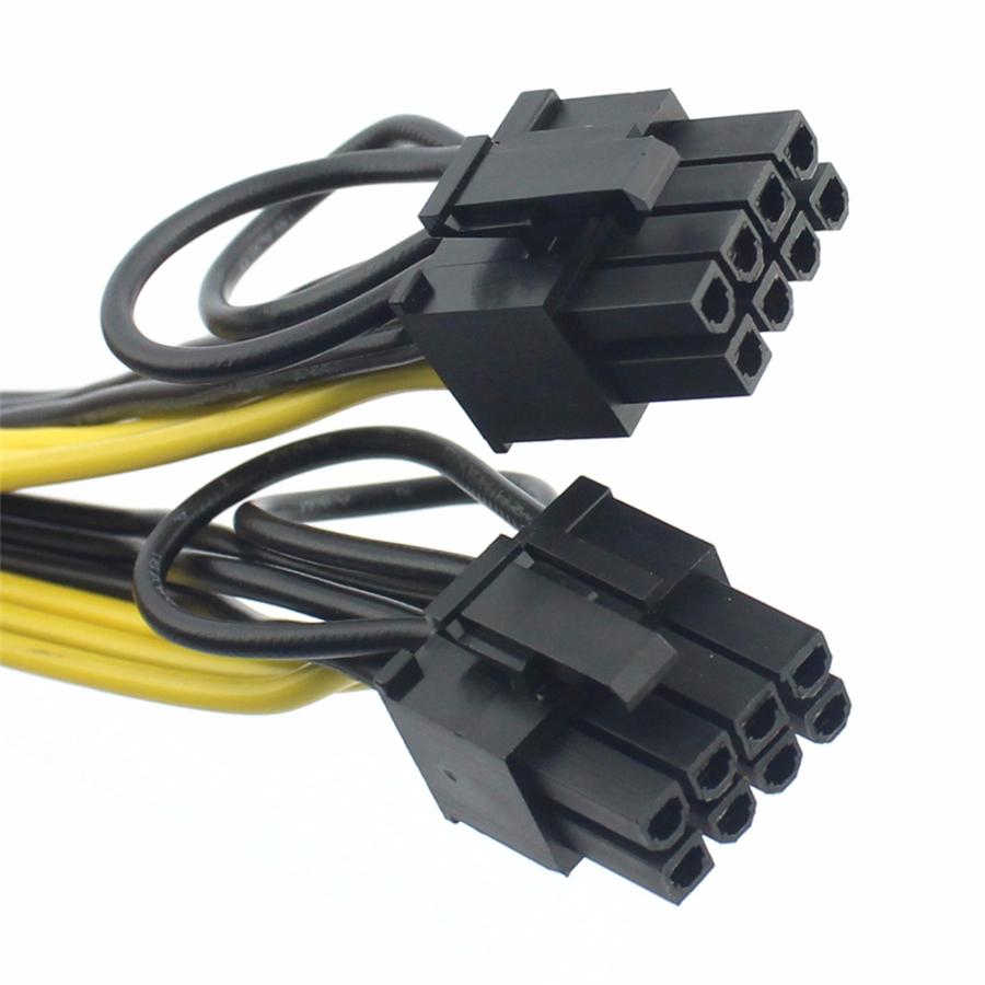 PCI-E PCI Express 6Pin to Dual 2-Port 8Pin 6+2Pin Adapter GPU Video Card Power Cable Module Wire 18AWG 50cm+20cm Splitter Miner