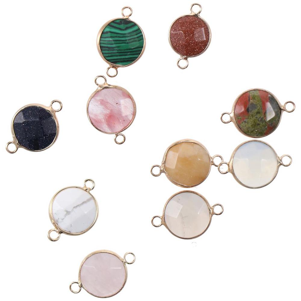 

Круглый кулон из натурального камня кварцевые позолоченные подвески круглые звенья Изготовление ювелирных изделий своими руками