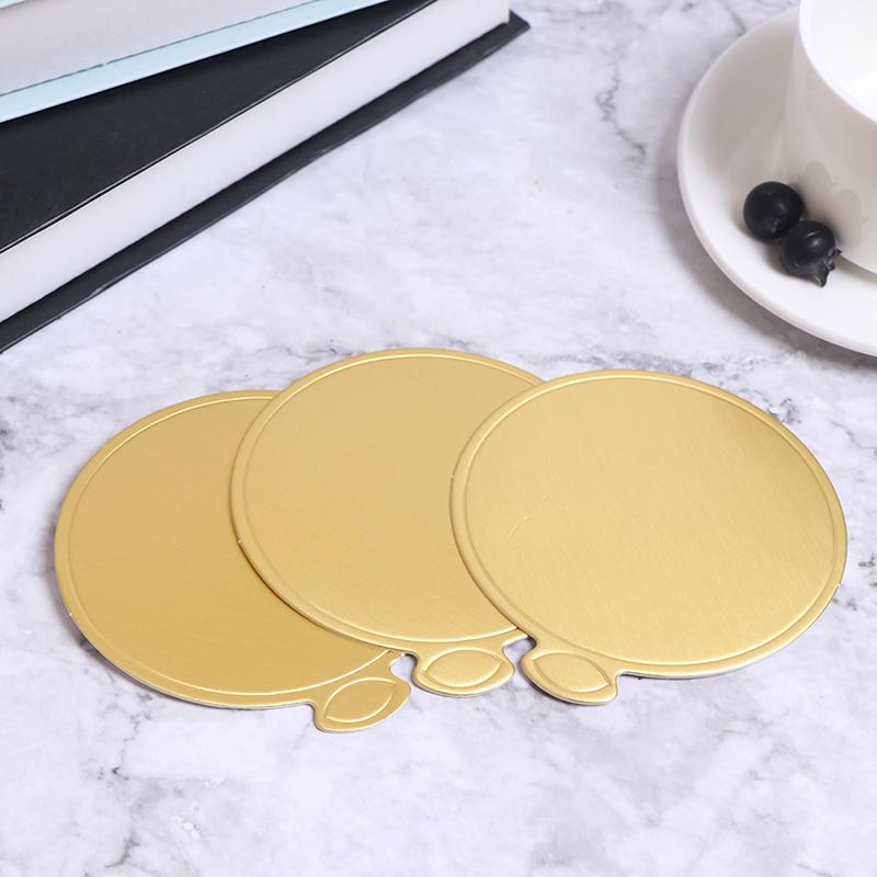 100Pcs/Set Round Cake Board Mousse Pad Card Dessert Baking Pastry Display Tray
