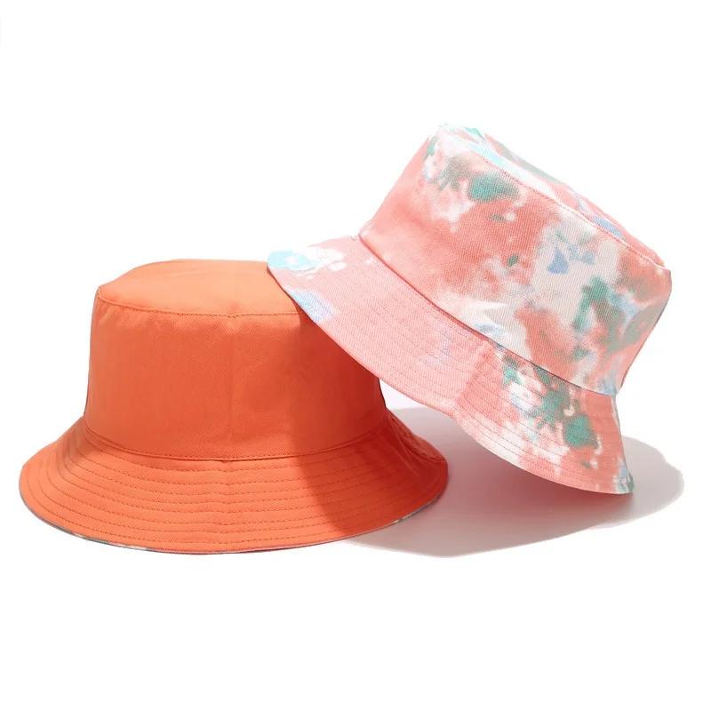 Double-sided Wearing Cap Rainbow Color Bucket Hat Men Women Sun  Reversible Fisherman  Summer Panama   Fishing Gorro