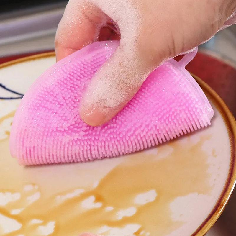 10 ks Silikonové čisticí kartáče Měkká silikonová houbička na drhnutí Mycí houba Čistič na nádobí Mísy Hrnec Mycí nástroj Kuchyňské doplňky