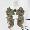 2PCS/1Pair Fashion Handmade Clothing Applique Mesh Flower Embroidery Chest Flower DIY Sew Gold Silver Clothing Patch