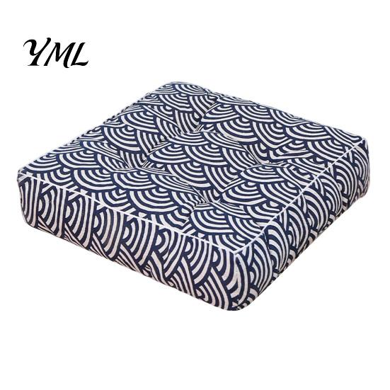 Comfortable Floor Pillow for Tatami Modern Stylish Chair Cushion, Ultra Soft Square Geometric or High-elastic PP Cotton Office Pad Plant Prints,