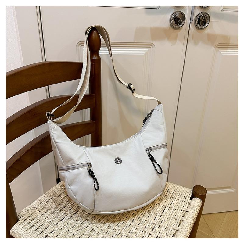 Large Capacity Simple Casual Women's Canvas Bag Lazy Solid Color Dumpling Bag Versatile Fashion Women's Shoulder Oblique Span Bag