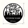 Rustic Metal Christmas Sign, Custom Family Name Plaque, Personalized Indoor Outdoor Decor, Holiday Gift for Home