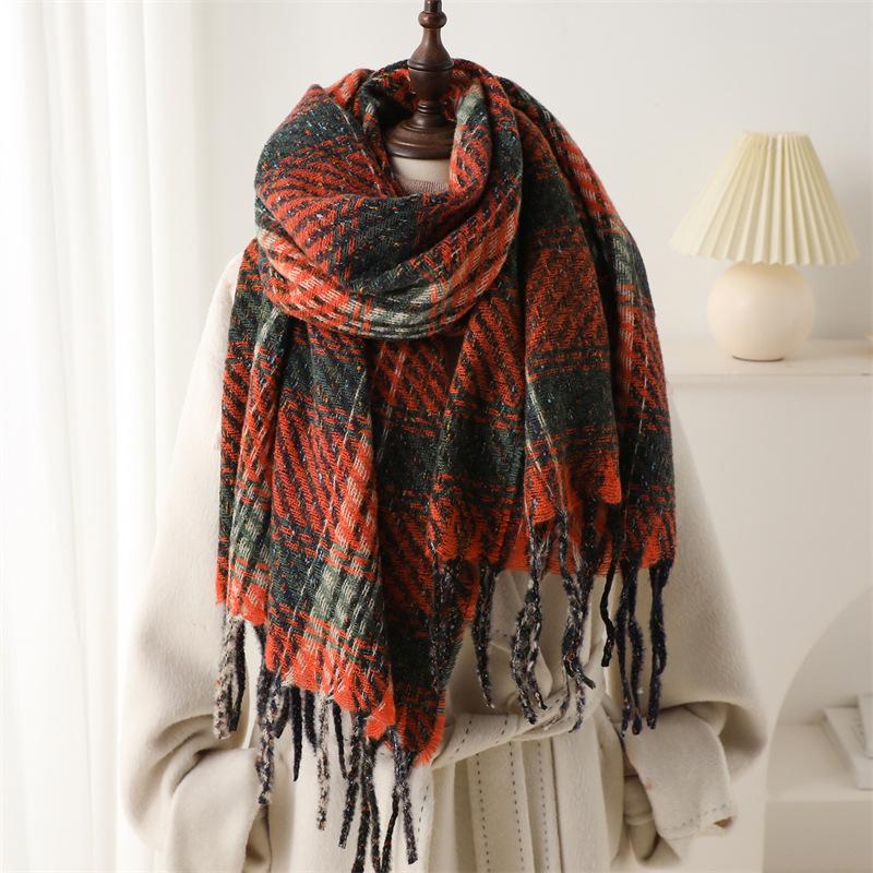 

Новый Мужской Женский Шарф с Кисточками Зимний Утеплитель для Шеи Имитация Кашемира Дизайнерские Шарфы Женский Нагрудник Утолщенный Мягкий Платок Подходящий 210X60cm