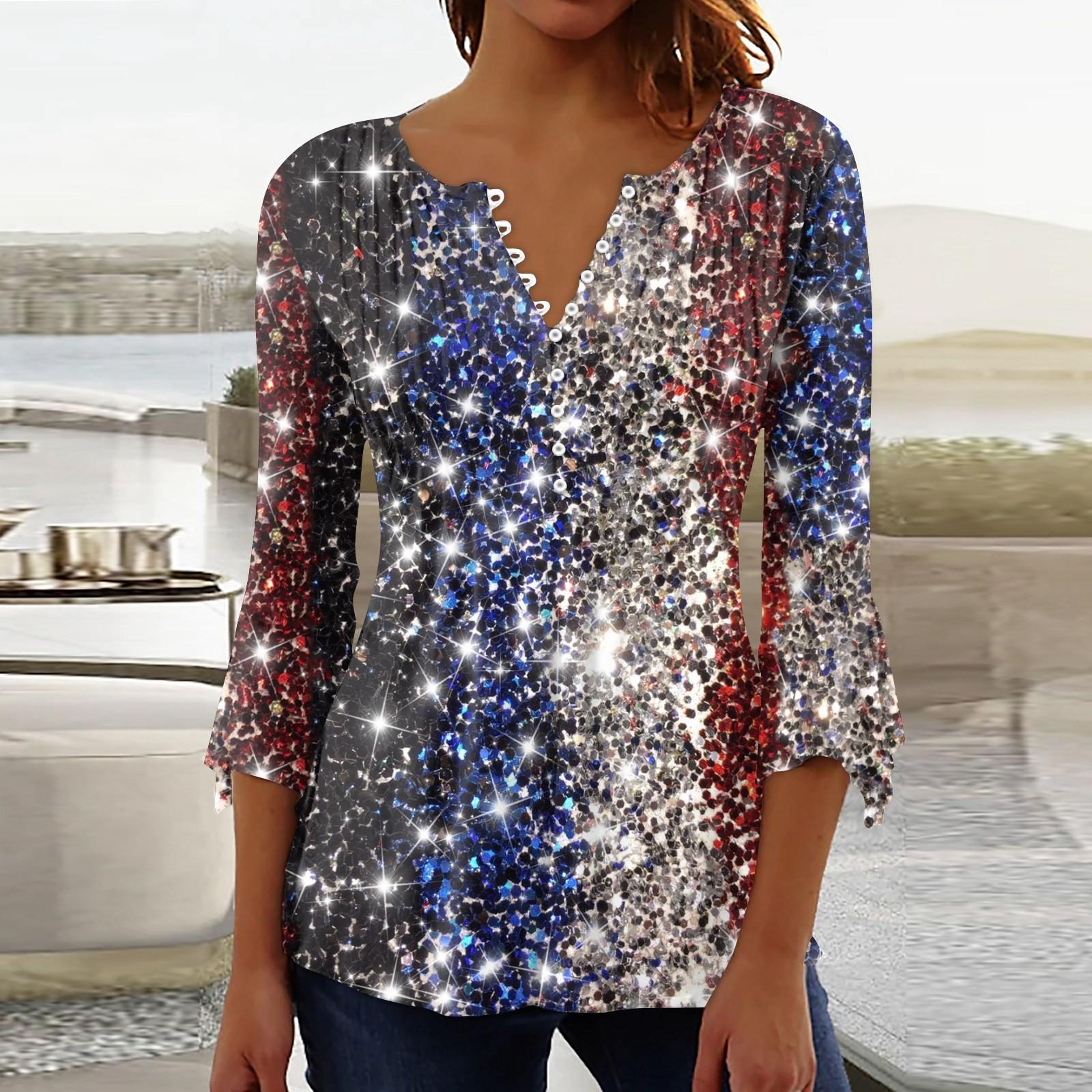 

Блочная туника, топы для женщин, Повседневная блузка с круглым вырезом и принтом на пуговицах, плиссированная свободная рубашка-пуловер с рукавами 3/4 XL серебряный