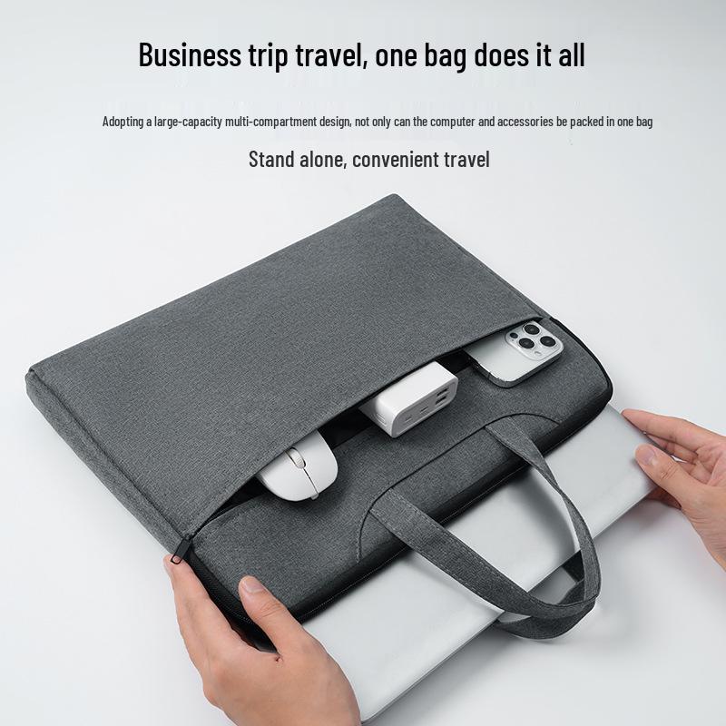 Men's Waterproof Oxford Cloth Briefcase: Large-Capacity Handheld Document Bag with Drawstring.