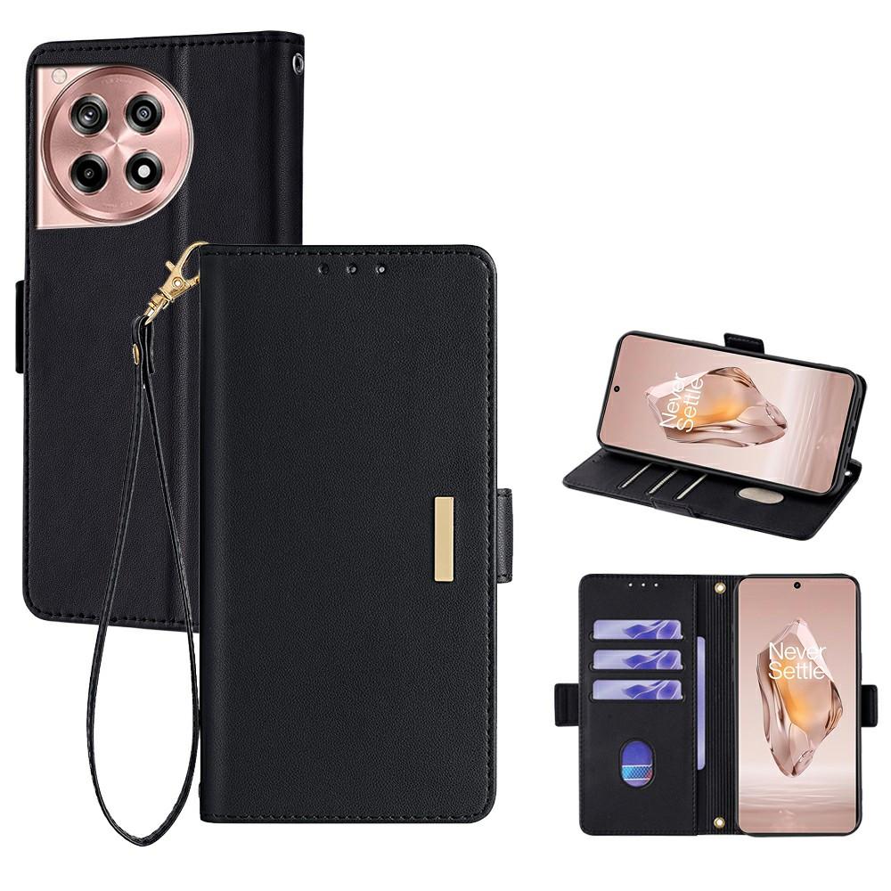 

For OnePlus Ace 3 5G/12R 5G Leather Wallet Case RFID Blocking Stand Cover with Hand Strap A