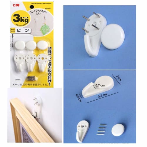 Plasterboard and Concrete Hooks, Nail Hooks for Wall Hanging, Art Frames, and Picture Frames, Compatible with Wood, Plywood, Brick, and Plastic, Heavy