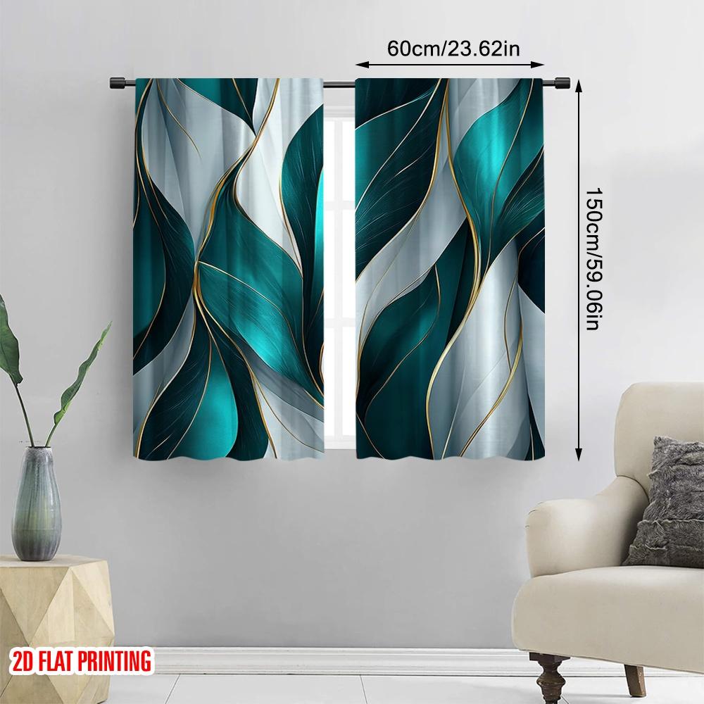 2 szt. płaski druk 2D Zasłony Imprezowe Nowoczesny Styl zaciemniający Poliester Dekoracje na Letnie Imprezy Idealne do Klasy   Biura