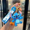 Car Cute flower Stitch bag pendant keychain Star and Stitch PVC soft plastic doll pendant couple small key chain Gift