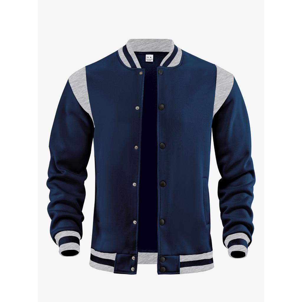 Giacca Casual da Uomo, Giacca Sportiva, Cardigan di Velluto, Top Spliced con Collo Rialzato, Giacca da Baseball