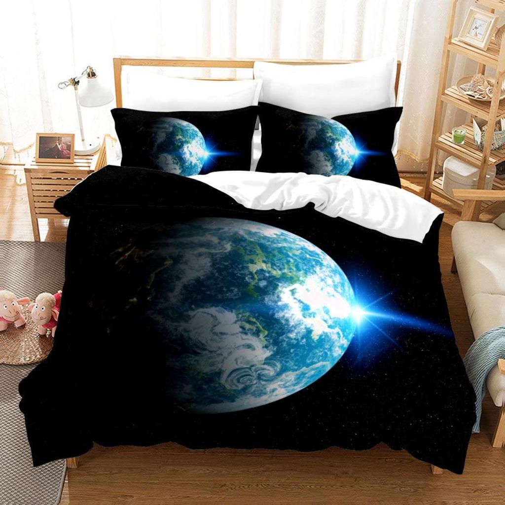 3D Cosmic Starry Sky Theme Printing Home Bedding Set Quilt Cover Pillowcase Bed Sheet/double Bed Full Size Bedding Home Decoration