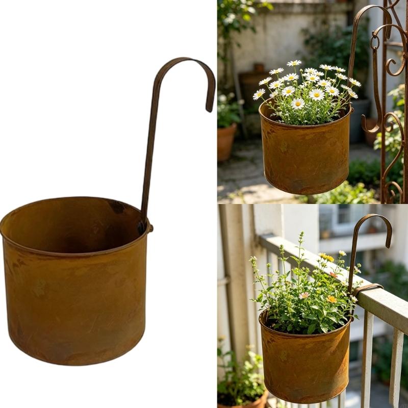 Elegant Distressed Hanging Flower Pot Planter Basket For Any Space Indoor Patios Porch Balcony Window Outdoor Gardening