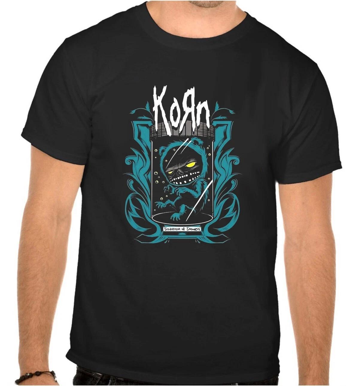 

Unisex Tees 100% cotton Men s Women s Korn Rock Music Logo Black T-SHIRT -1073- XL