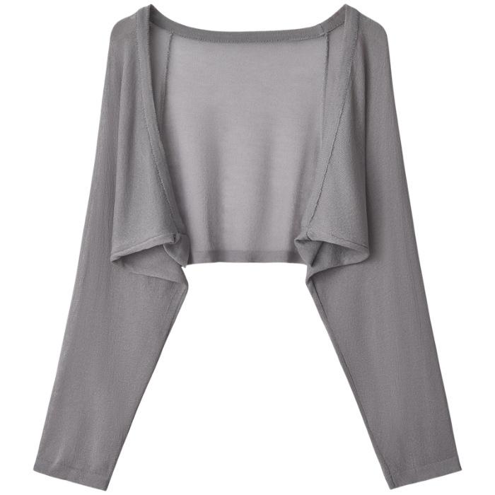 2023 Women's White Ice Silk Sun Protection Cardigan with Camisole Dress