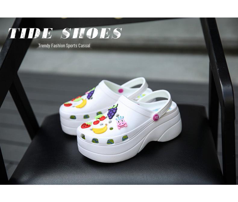 Women's Summer Garden Clog Shoes: Height-Boosting, Thick Sole, Closed-Toe Beach Sandals for Outdoor Wear