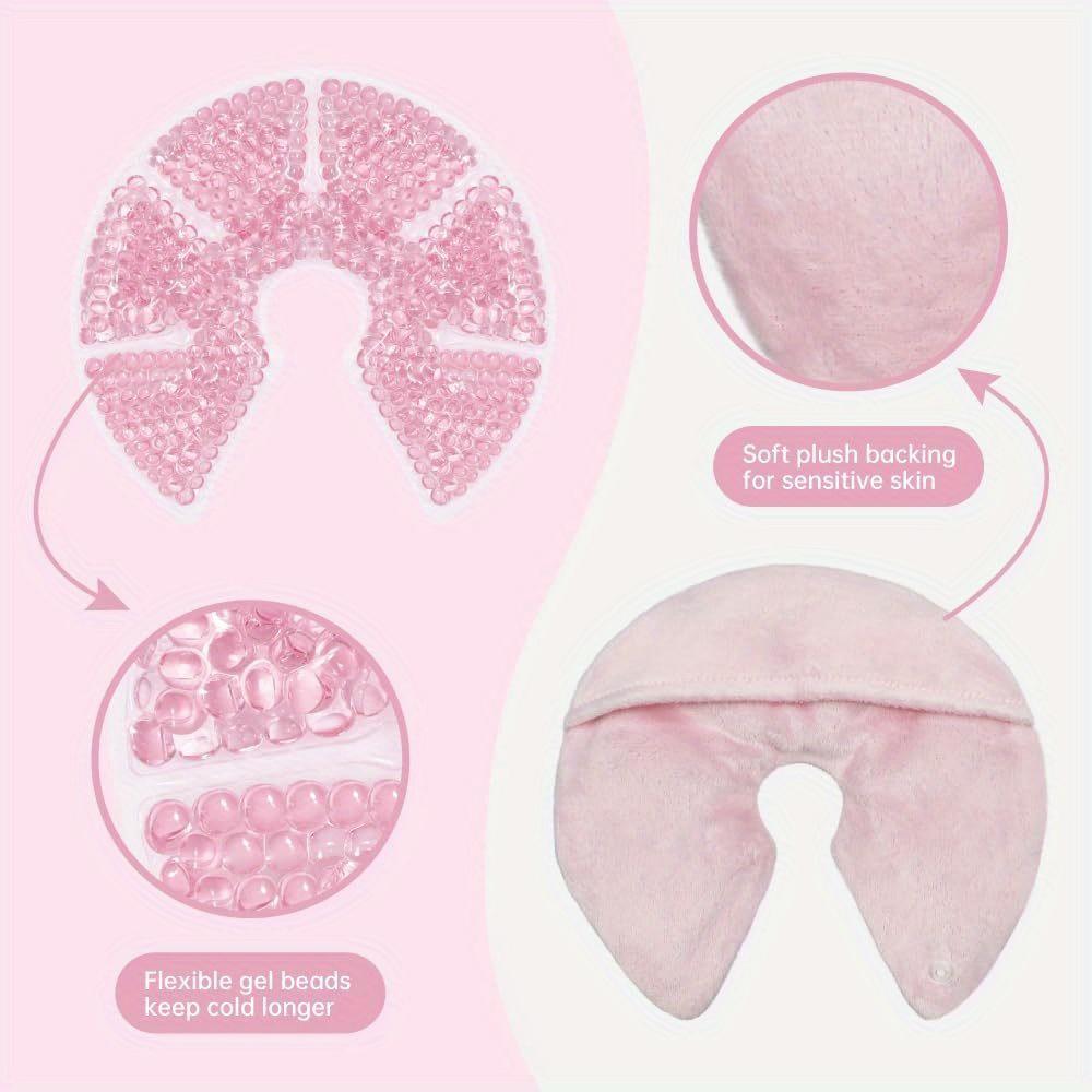 Large Gel Bead Breast Ice Packs - Hot/Cold for Pain Relief, Breastfeeding Essentials, -Grade PVC, Breast Cooling/Heat Pads,