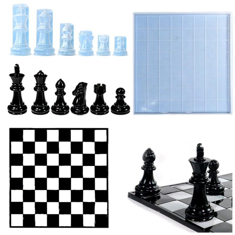 Chess Sets Resin Silicone Molds Board Game Moulds Large Chess Mold Chess Piece Mould Silicone Material for Epoxy Resin