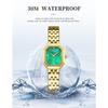 CURREN Luxurious Elegant Women's Watches Classic Rectangular Dial with Rhinestones Stainless Steel Waterproof