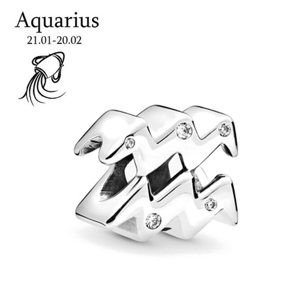 New Copper 26 Letter 12 Constellation Series Bead Charm Exquisite Jewelry Fit 3Mm Bracelet Diy Gift Birthday