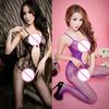 Plus Size Trendy Comfortable Body Hollow Shiny One-Piece Color Bodysuit Slim V-neck Solid Stocking for Women