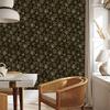 Black and Gold Tropical Pattern Wallpaper Ochre for Living Room and Bedroom 50x1000