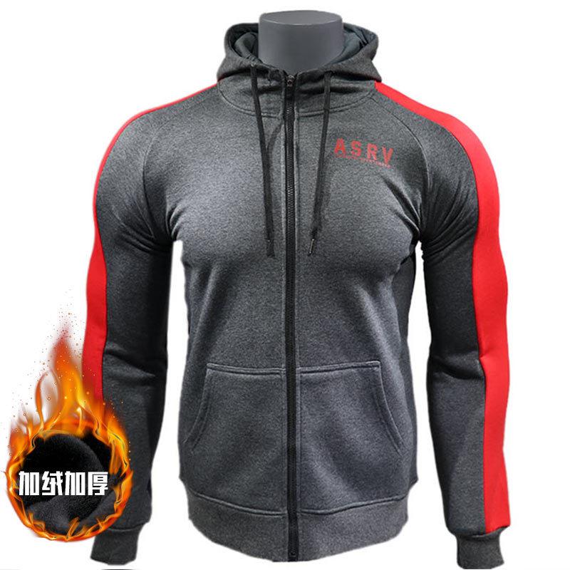 Autumn and Winter Plus Velvet Sweater Men's Sports Zipper Autumn and Winter Classic Plus Velvet Hooded Sports Casual
