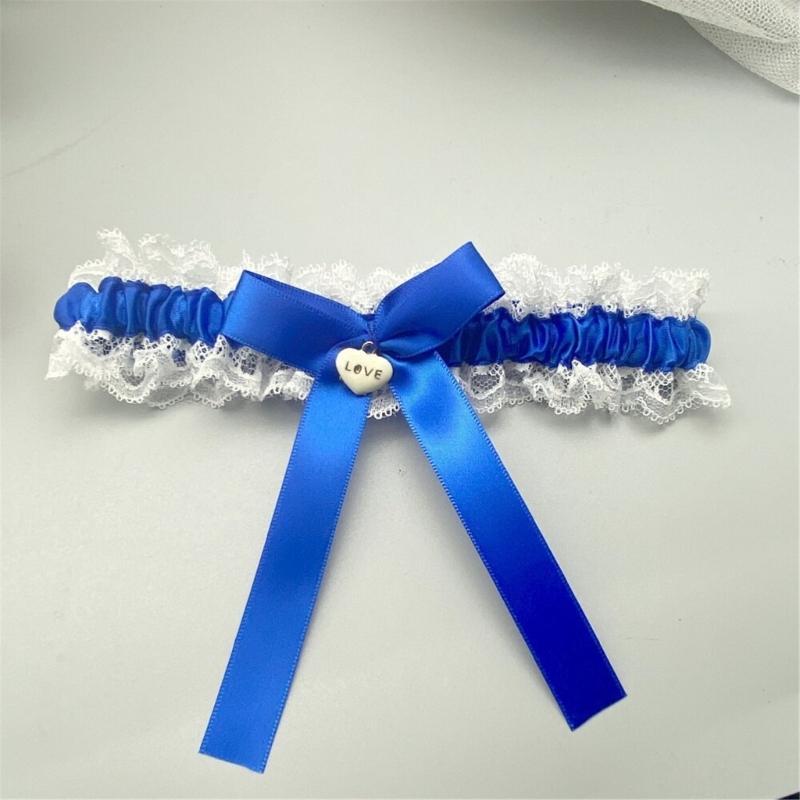 Bride Wedding Lace Garter Elastic Leg Band Lace Trim Design Leg Decoration for Formal Event Proms Ceremony Accessories
