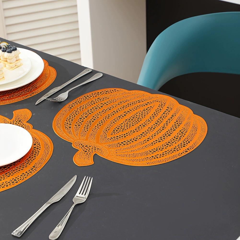 WTEMPO 2PCS Pumpkin Shaped Home Heat-resistant Tableware Pads Creative Waterproof Anti-hot Insulation Mats Anti-fouling Easy Cleaning Table Mats