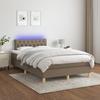 VidaXL Slat Bed Base with Mattress and LED, Upholstered Bed, Double Bed, Adult Bedroom Interior Bed, 3133945