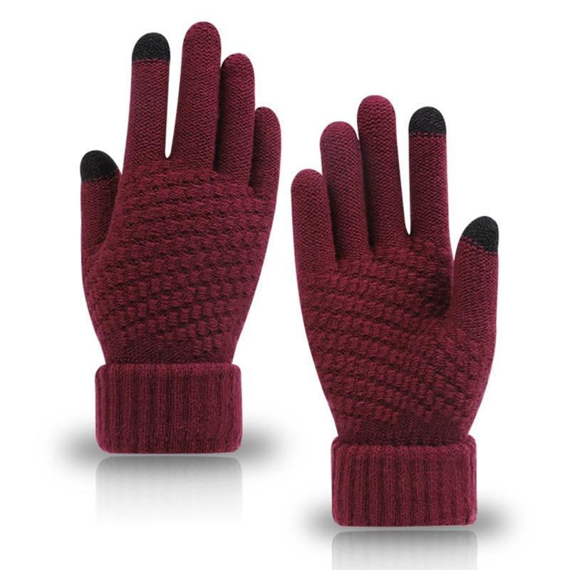 Winter Warm Knitted Gloves Mobile Phone Touch Screen Knitted Gloves Winter Thick Warm Adult Gloves for Men Women