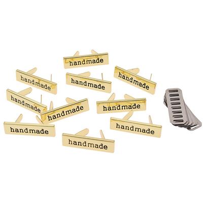 Handmade Garment Clothing Bags Hand Made Labels Tags Letter Sewing Rectangle Metal Labels