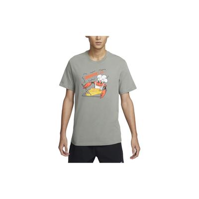 Sportswear Cartoon Letter Casual Pullover Crew Neck Short Sleeve T-Shirt Men T-Shirts Dark-Gray FV3748053