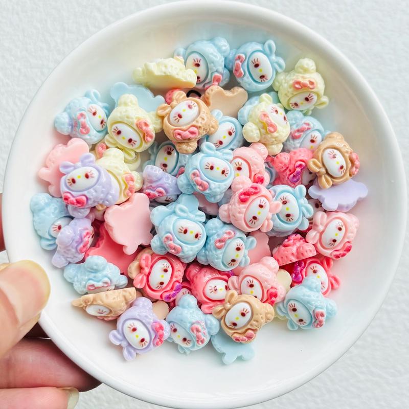 30 Pcs New Cute Mini Resin Cartoon Animal Kitten Series Flatback Ornament Jewelry Making Manicure Hairwear Accessories A128