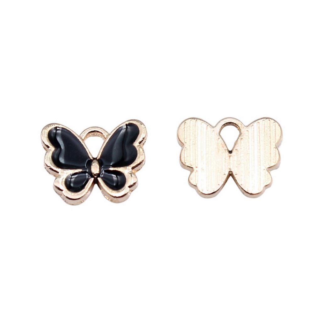 Enamel Charms Multi Color Butterfly Pendants For Floral Themed Jewelry