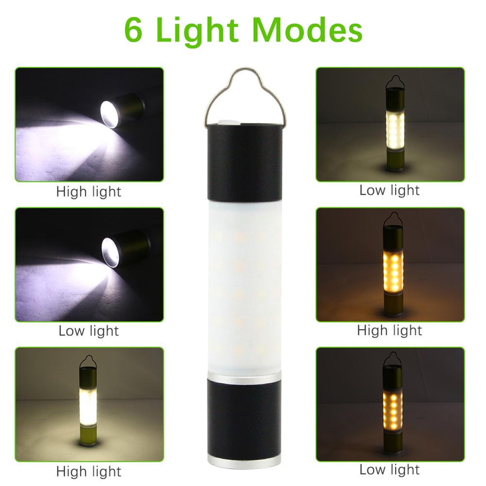 LED Telescopic Flashlight USB Rechargeable Camping Tent Light Portable Lantern Flashlight for Camping Hiking Emergency Outage