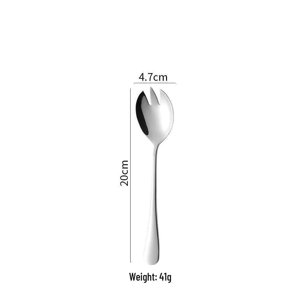 Edelstahl Suppenkelle & Geschlitzter Salatlöffel Gabel Set für Westliche Küche und Hotelgebrauch