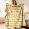 Piano Sheet Music Blanket Soft Warm Flannel Spread Suitable for Music Lovers Anti-Tear Retro Musical Throw Cozy Gift for Musicians