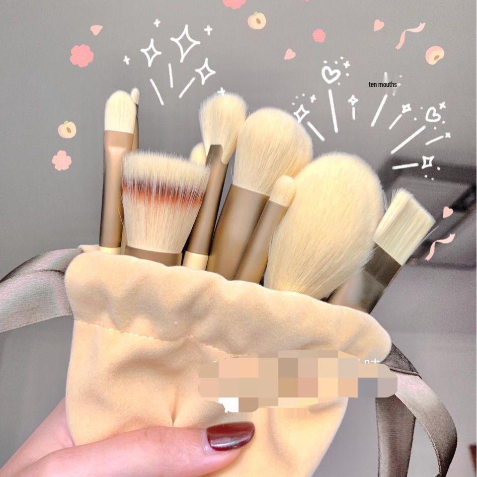 Portable 13-Piece Makeup Brush Set: Powder, Blush, Eyeshadow Brushes with Soft Bristles for Beginners