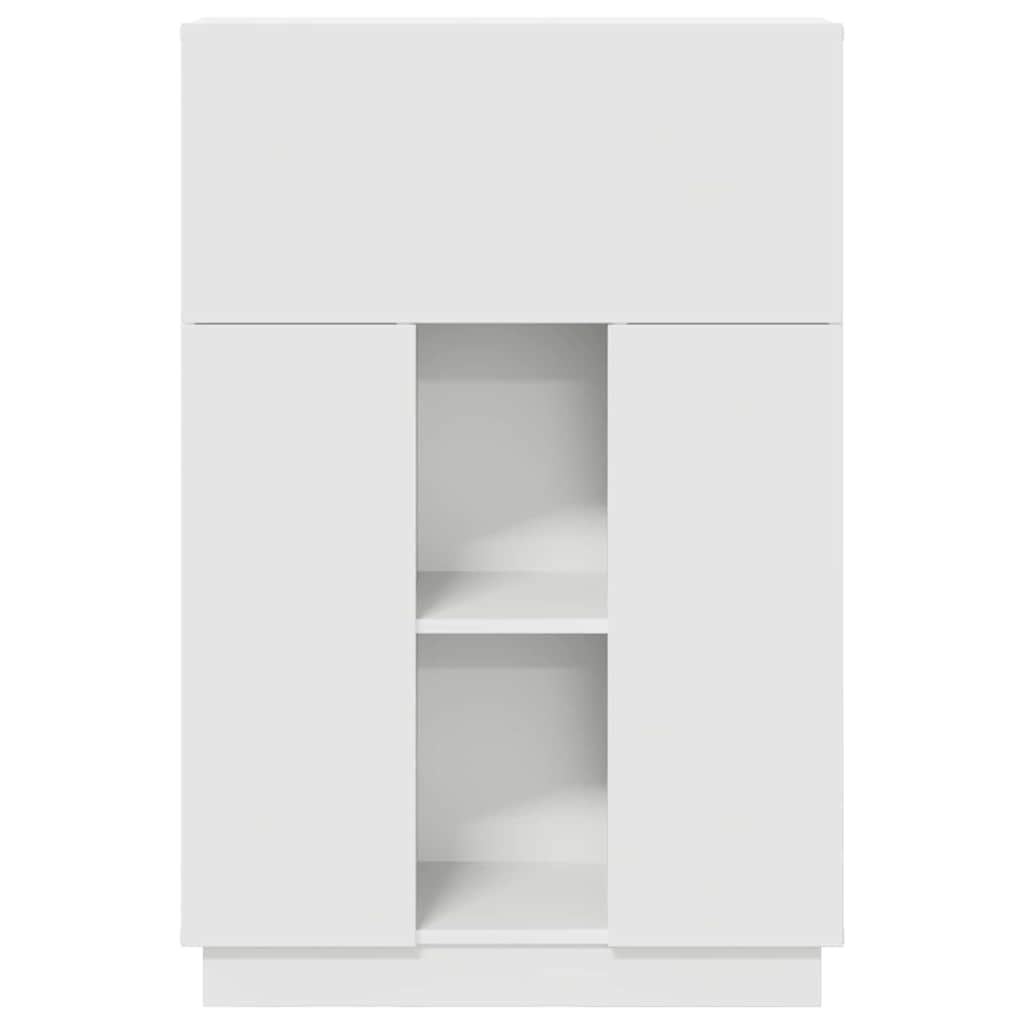 White Desk with Door 71.5 X 31.5 X 106.5 Cm Particleboard