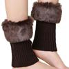 Toppere de iarnă pentru cizme din blană artificială și tricot pentru femei cu manșete tricotate confortabile