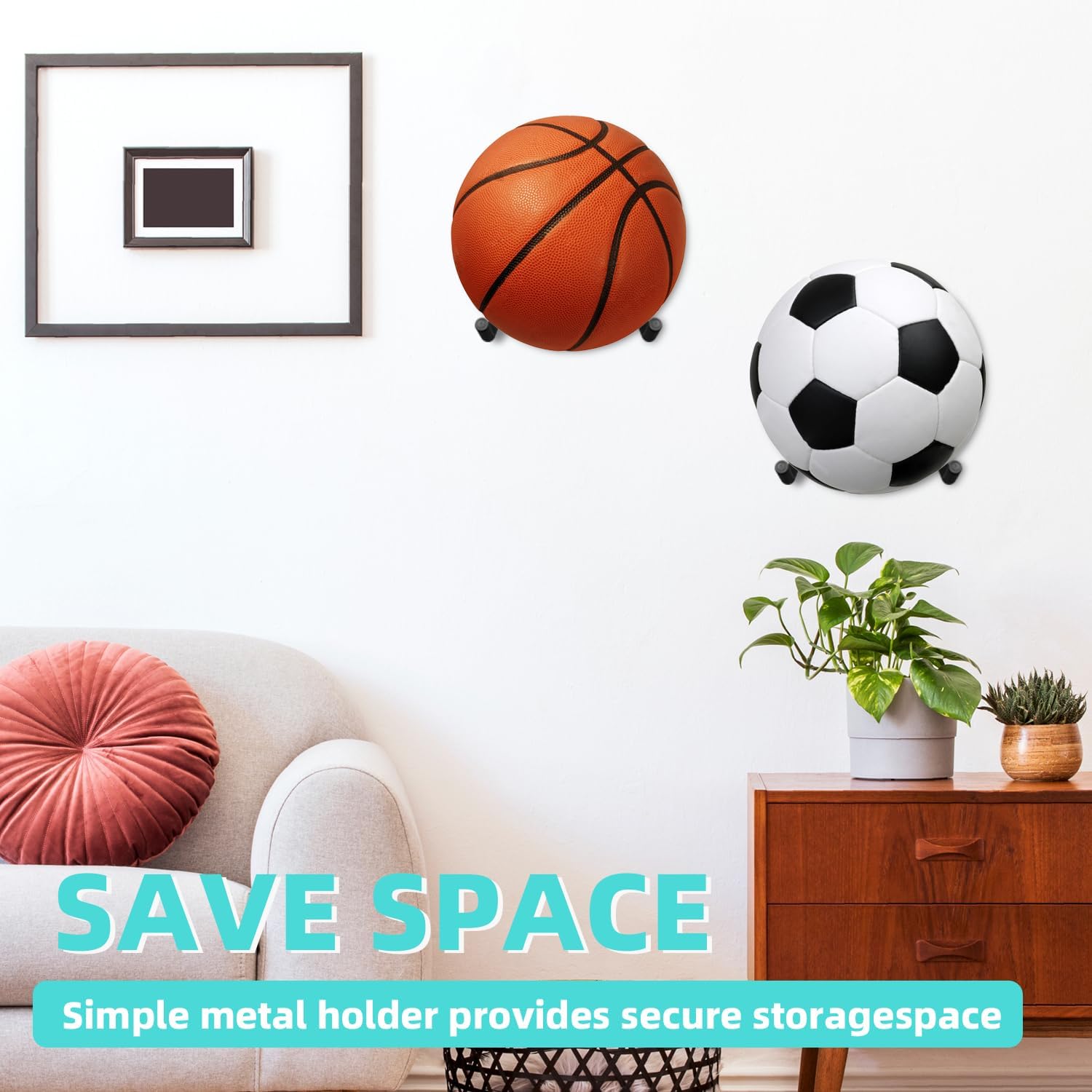 Стойка для мячей для йоги в спортзале — фото 4