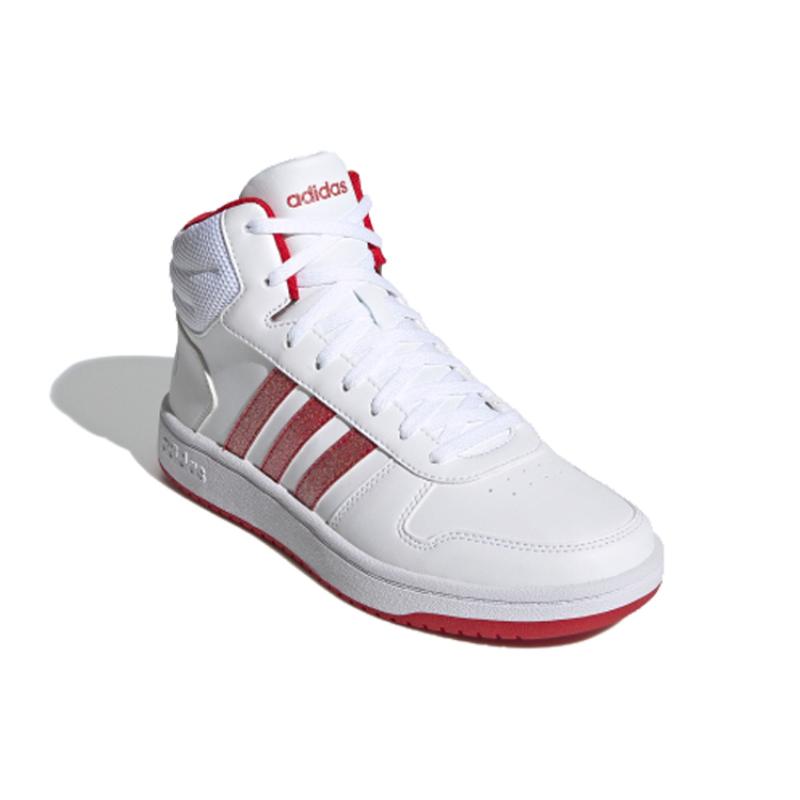 Adidas Hoops 2.0 Mid 'White Red' Women's Sneakers FW5695