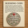 Friendship Blessing Coin Friends Are Angels Following You Through Life Blessing Coin with Emotional Support Card Pocket Friendship Keepsake Gifts