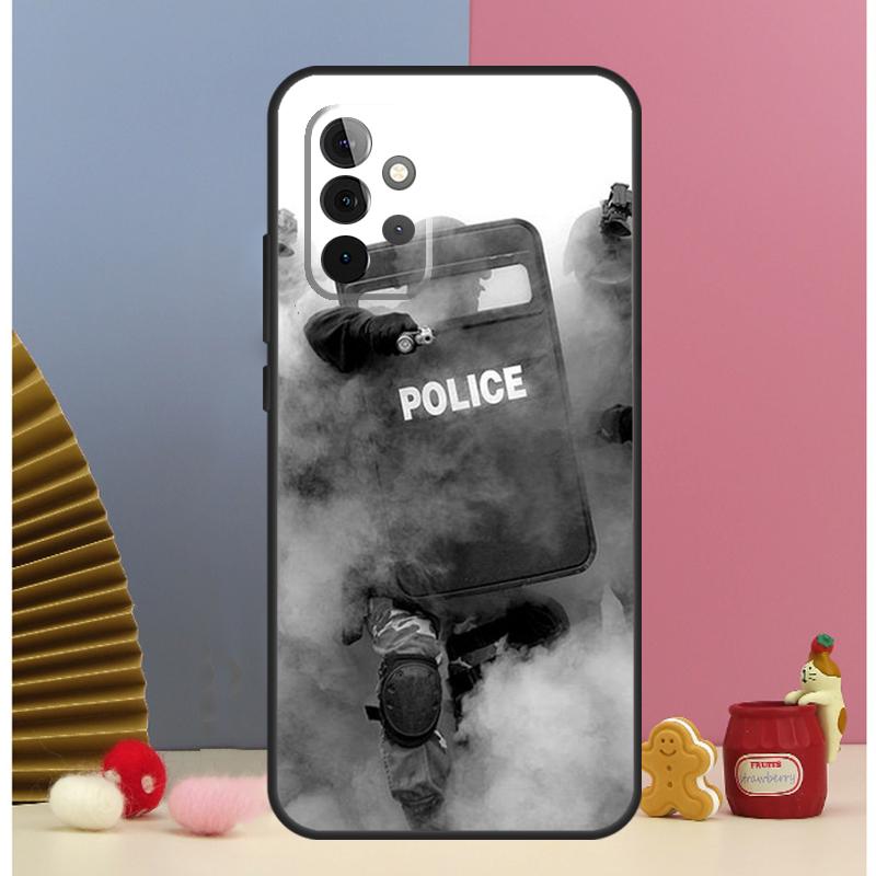 Police Symbol Case For Samsung Galaxy A56 A16 A26 A36 A13 A33 A53 A17 A54 A34 A14 A15 A35 A55 A52 A12 A32