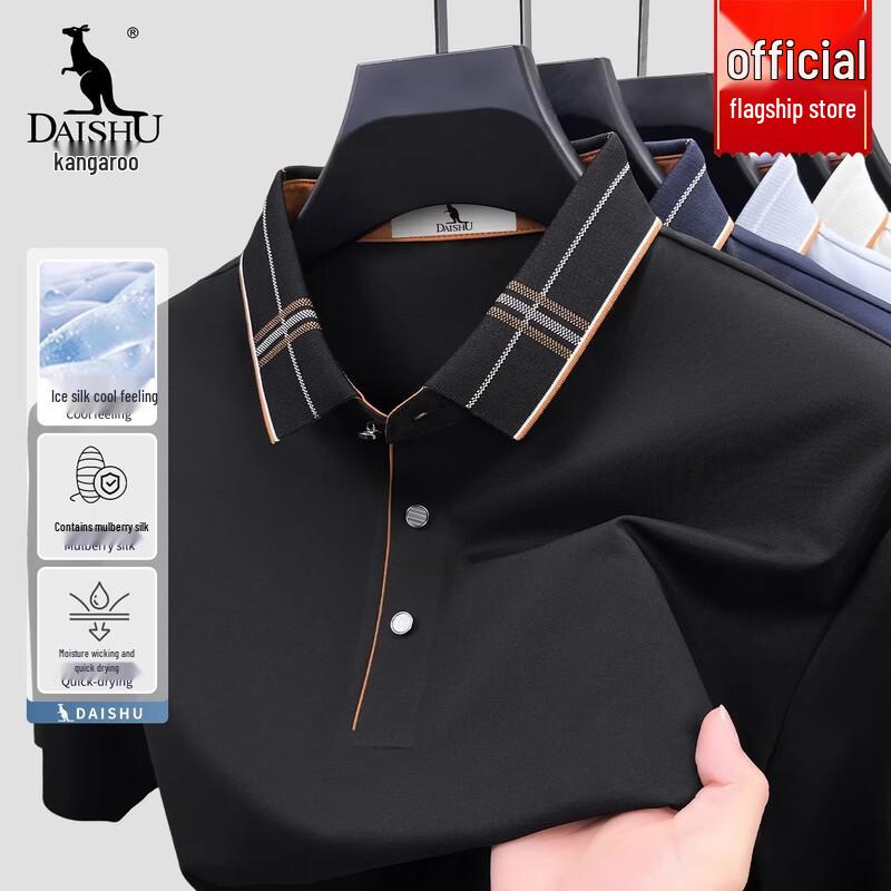 DAISHU Men s Silk Blend Short-Sleeve T-Shirt 2XL